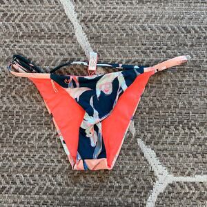 Maaji Coral and Navy Bikini Bottom